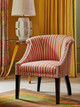 Christopher Farr Cloth Boundary Coral upholstered arm chair